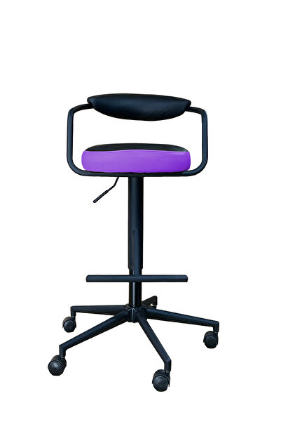 gizmo mobilya Döner Tekerlekli Mor Çalışma Taburesi