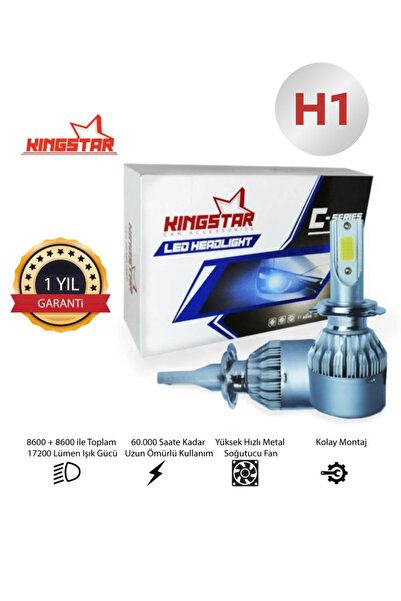Kingstar C Serisi H1 Led Xenon Yeni Nesil Şimşek Etkili Zenon Far, Garantili