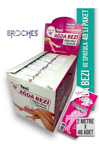 Broches Waxing Cloth 2 Meters and Spatula / Pack of 48 / Non-Stretch-Non-Tear-No Residue