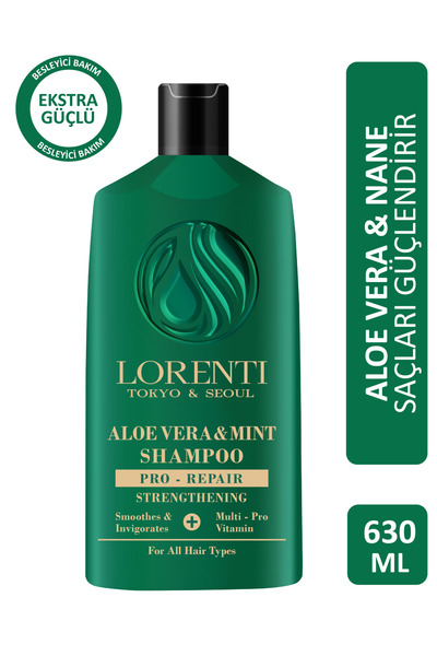 LORENTİ Aloe Vera & Nane Özlü Şampuan Güçlendirme Etkili 630 ml