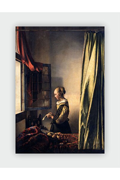 fırsatlar diyarı Açık Pencere Önünde Mektup Okuyan Kız Johannes Vermeer Duvar Posteri - Kalın Kağıt - Çerçevesiz