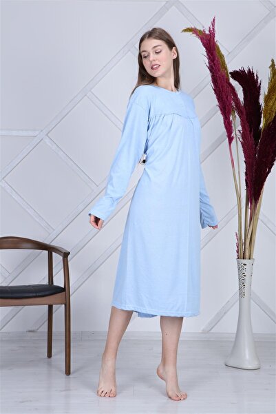 sevateks %100 PAMUK PENYE BATTAL BEDEN DÜZ RENK GECELİK DÜĞMELİ LOHUSA GECELİĞİ