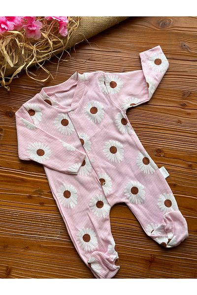 TiniMiny Kİds NEWBORN DAISY PATTERNED OVERALL