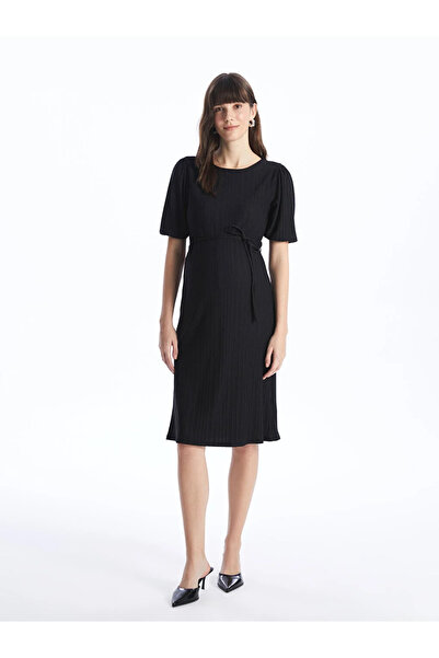 LC Waikiki LCWAIKIKI Maternity Crew Neck Straight Short Sleeve Maternity Dress