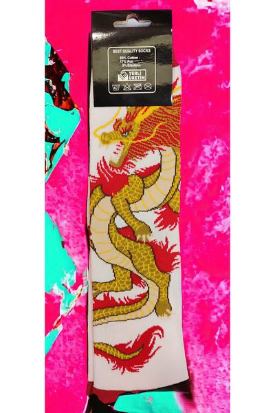 FG KONNİCHİWA DRAGON BALL Z DRAGON ANIME PATTERNED SOCKET SOCKS MANGA