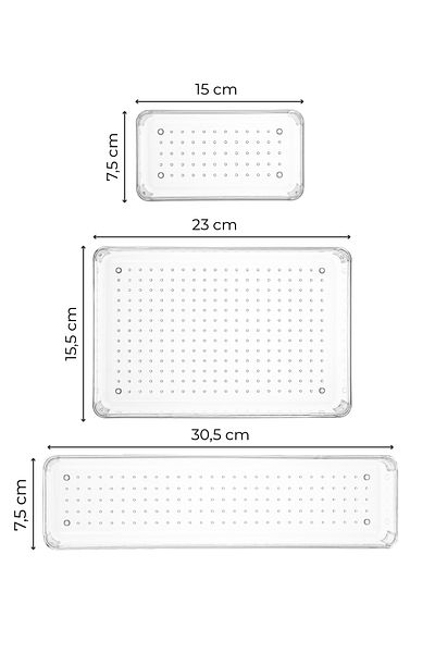 Vienev 9-Pack Clear Organizer - In-Drawer Organizer, 4X(D.Dkdrtgn,K.Dkdrtgn) 1X(O.Dkdrtgn)