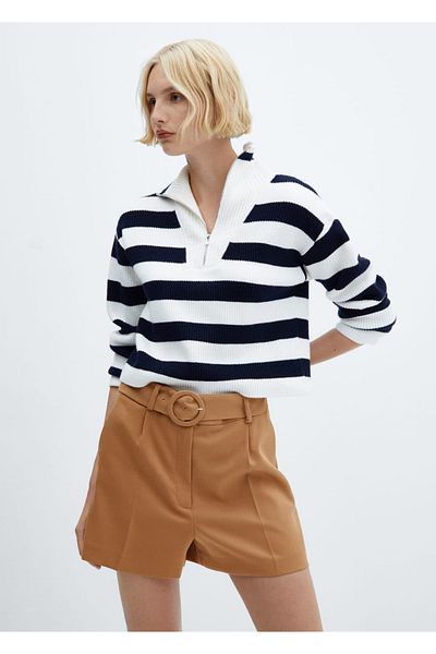 MANGO Woman Paperbag-Shorts mit Gürtel