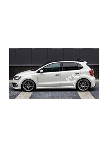 EYBA STİCKER Araç Yanı Modifiye Kurt Kafası Sticker Yapışkan Golf Polo Opel H...