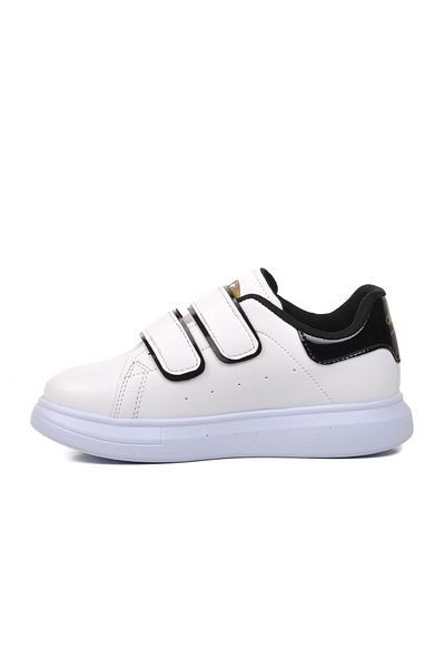 AYAKMOD Ayk-072-F Pantofi de sport pentru fete și băieți din piele lacuită alb-negru