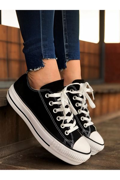 GOSSİP TEAM Linen Platform Sneakers