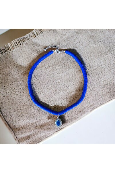 LeylanTakı Kadın Mavi Kolye Uçlu Fimo El Yapımı Kolye