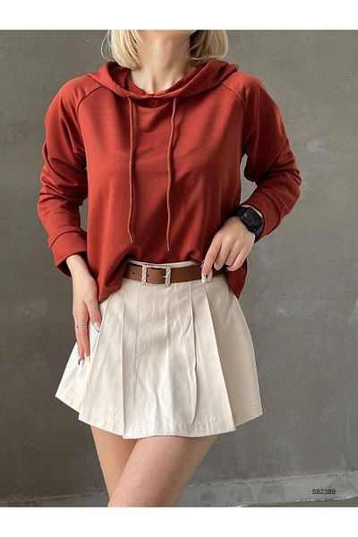 Esinty Hanorac pentru femei cu glugă din material textil cu două fire (culoare)