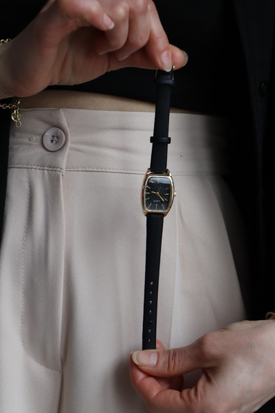 Northwatch الأزرق والوردي والأسود والجلود الحبل خمر مستطيلة الحد الأدنى ساعة ...