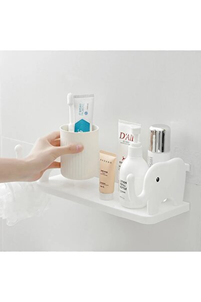 incirop Banyo Rafı Kendinden Yapışkanlı Düzenleyici Fil Figürlü Raf