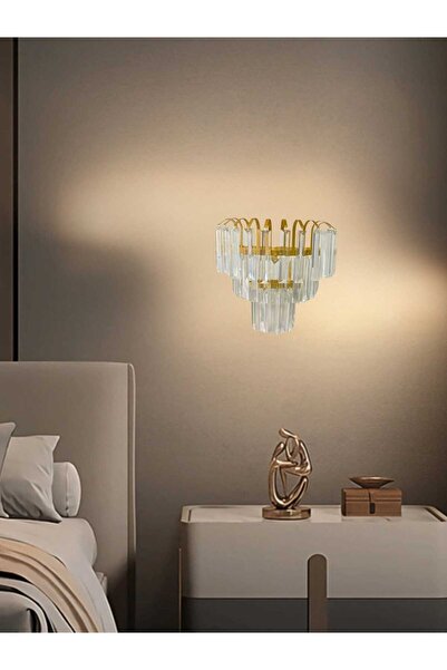 Birsen Aydınlatma 30X30 ŞELALE TAŞLI PİLLİ DUVAR APLİĞİ SARI