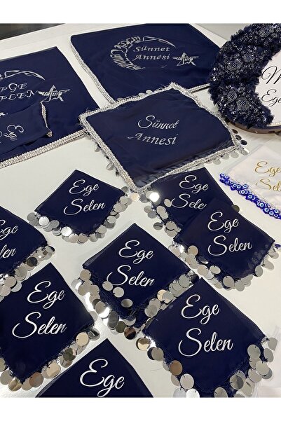 TAN EVENT 5 Adet Isimli Baskılı Halay Mendili,isimli Halay Mendili ,sünnet Dü...