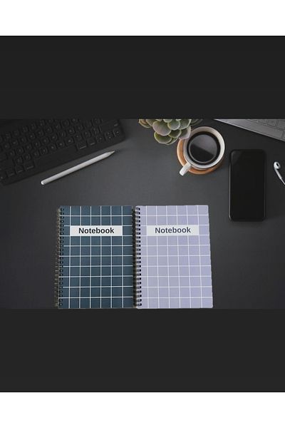 Notebook Set of 2 Notebooks 15x21cm 60 Sheets 120 Pages Unlined Notebook Cardboard Cover