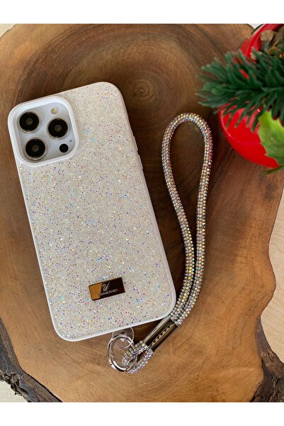 Aksesuarkolic Apple iPhone 14 Pro Diamond Luxury Taşlı Askılı Silikon Telefon...