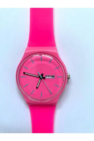 MUMMY CANDLE Kadın Fuşya Silikon Kol Saati