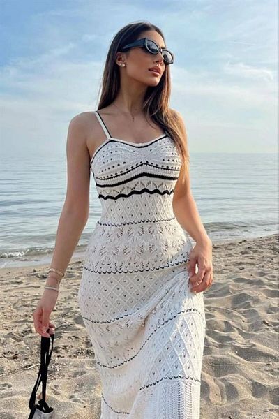 Abalı Νέα σεζόν Español Model Knitwear Φόρεμα