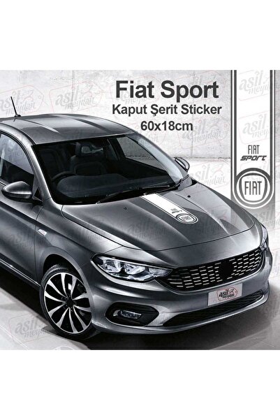 Asilmeydan Fiat Sport Kaput Şerit Beyaz Oto Sticker, Etiket, Araba, Aksesuar,...