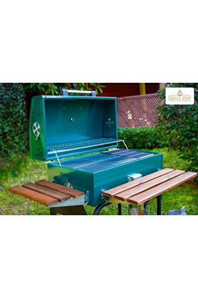 GRİMALDİ 075 Cm Profesyonel Barbekü Mangal Orman Yeşili( Döküm Izgara Dayanık...