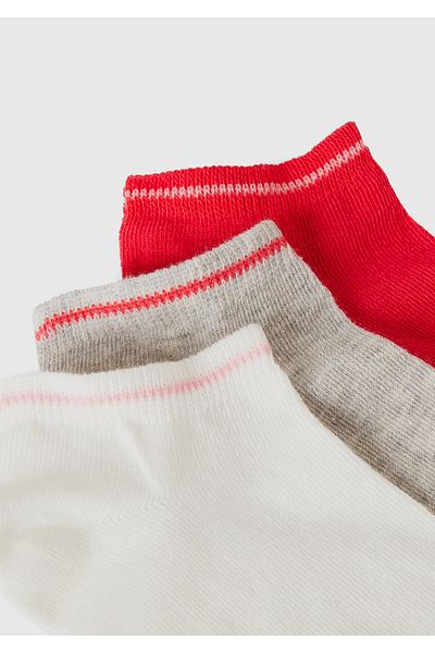 United Colors of Benetton Комплект къси чорапи до глезена от 3 многоцветни с щампа Red Mix Logo за момчета
