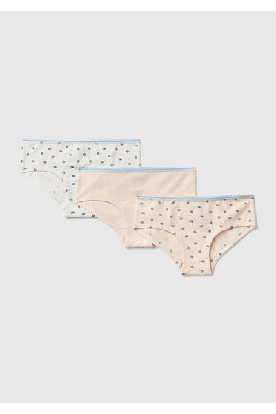 United Colors of Benetton Girl's Powder Mix Mixed Patterned Panties Set