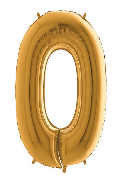 Kazanabil GOLD COLORED NUMBER FIGURE FOIL BALLONS 0 NUMBERS