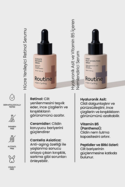Routine+ Cilt Bakım Seti Skin Cycling Cilt Bakım Döngüsü Seti (8in1)