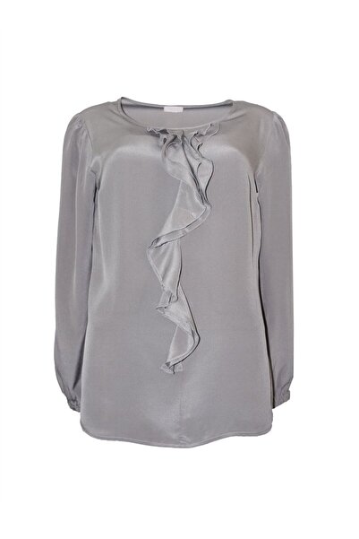 Bulalgiy Kadın Vizon Saf Ipek Bluz - Bga00036m