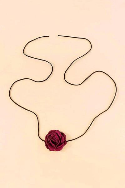 BAHELS Women's Trend Claret Red Rose Choker Necklace