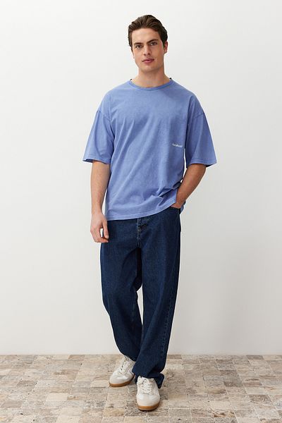 Trendyol Collection Lilac Oversize T-Shirt - Antique and Pale Effect TMNSS24TS00192