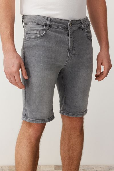 Trendyol Collection Slim Fit szürke farmer rövidnadrág - TMNSS24SR00049