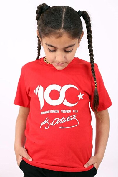 Çiggo Kids Special Ataturk Signature Printed Cotton Unisex (girls-boys) Children's T-shirt/t-shirt 5-13 Years