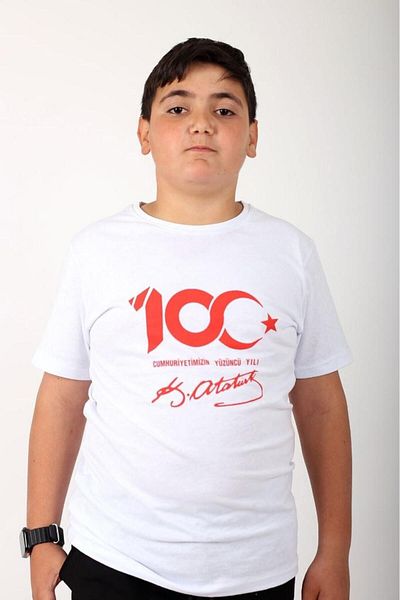 Çiggo Kids Special Ataturk Signature Printed Cotton Unisex (κορίτσια-αγόρια) Παιδικό T-shirt/t-shirt 5-13 ετών
