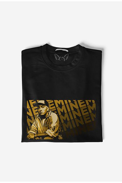 Alfa Tshirt Παιδικό μαύρο μπλουζάκι Eminem Illustrated Printed