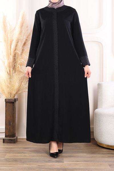 Alya Tesettür Simple Designed Black Casual Ferace