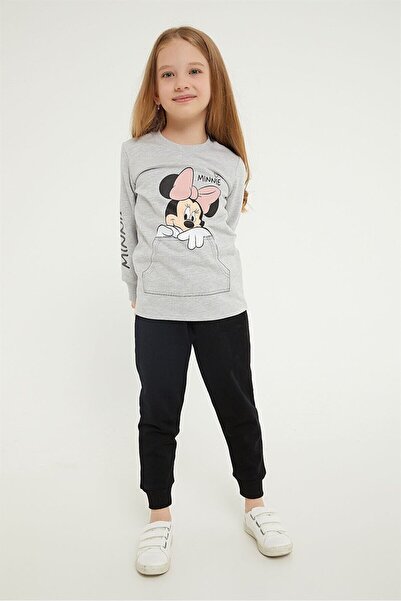 Minnie Mouse D4740-g Minnieli Sıfır Yaka Eşofman Takımı 9-15 Yaş Gri