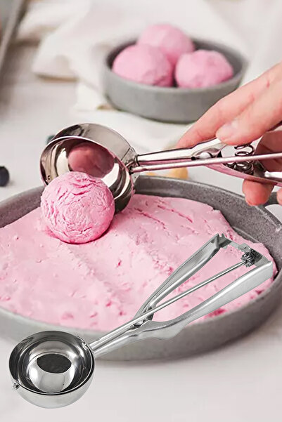 TechnoStation Dondurma Kaşığı - Paslanmaz Çelik Pratik Dondurma Kaşığı