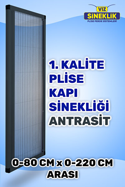 VIZ SİNEKLİK Antrasit Plise Sineklik Akordiyon KAPI Sinekliği