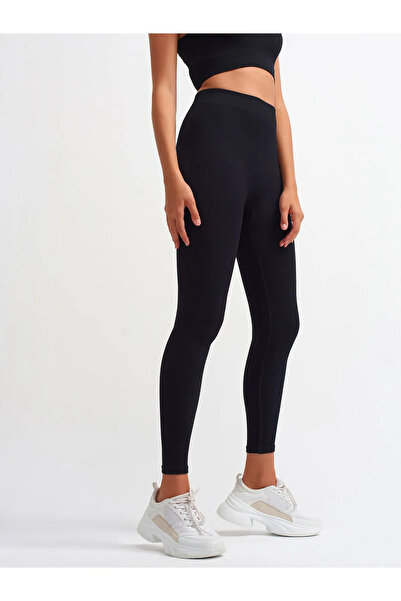 JILLY Dilber Black Rebrasto Visok struk Rebrasto Oblikuje figuru Tajice