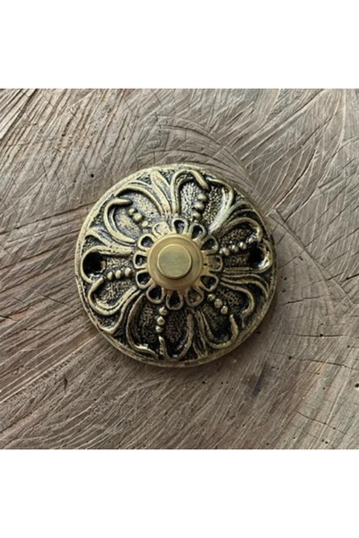 DMR LALE MODEL KAPI ZİLİ ANTİK SARI KAPI ZİL PİRİNÇ KAPI ZİL DÜĞMESİ EL YAPIMI