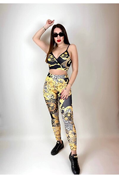 BENİMOLMALI Crop Tayt Takım Spor Takım Gece Kıyafeti Elbise