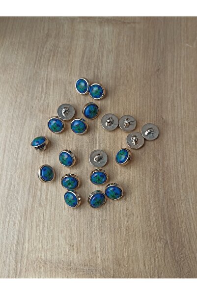 Alize Çiçekli düğme - ayaklı gold metalize görünümlü 12mm (15 adet )