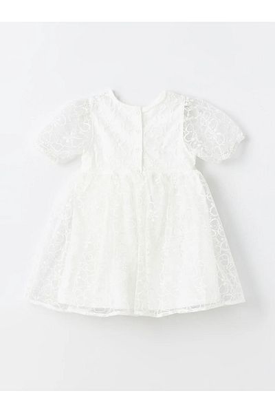 LC Waikiki LCW baby Crew Neck Short Sleeve Lace Baby Girl Dress