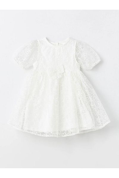 LC Waikiki LCW baby Crew Neck Short Sleeve Lace Baby Girl Dress