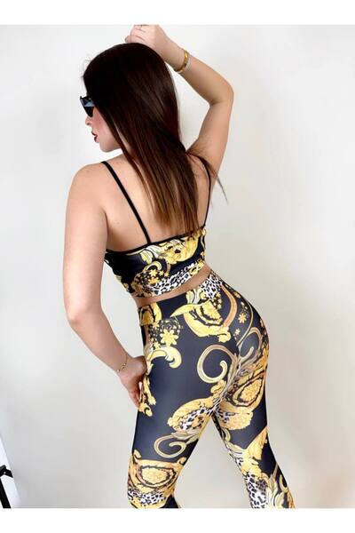 BENİMOLMALI Crop Tayt Takım Spor Takım Gece Kıyafeti Elbise