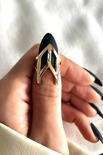 Only Vogue 2 Yıl Garanti Belgeli Altın Renk Ayarlanabilir Tırnak Yüzük