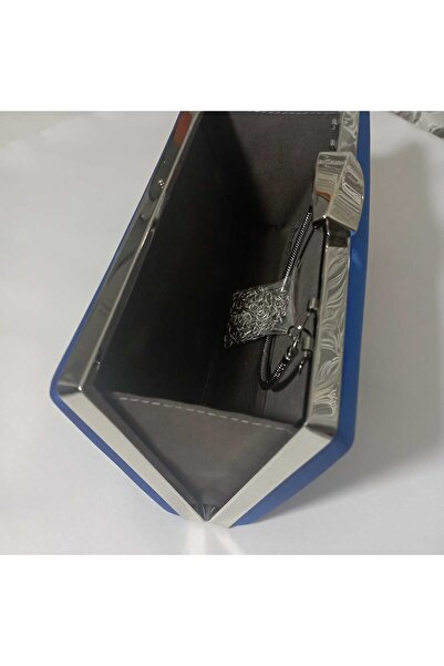 Şarra Gossi Geanta pentru rochie de seara din satin Geanta de seara Sax Geanta pentru rochie de seara albastra